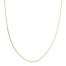1.0mm Box Link Chain 20" Necklace 14k Yellow Gold Italy 3.54 Grams