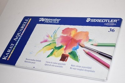 36 Staedtler Karat Aquarell Watercolour Pencils Made in Germany in Tin Case