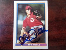 1991 Bowman Rob Dibble SIGNED *In Person* AUTOGRAPH-Reds