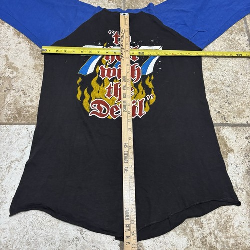 Vintage Stryper To Hell With The Devil 3/4 Sleeve Raglan Tour Tee Shirt Size L - Picture 6 of 7