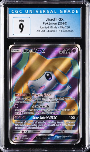 2020 POKEMON UNIFIED MINDS ALT. ART JIRACHI GX COLLECTION JIRACHI GX CGC 9