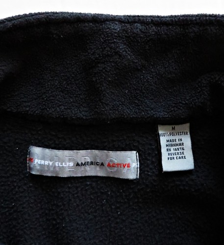 Perry Ellis America Herren Schwarz Fleece Half Zip Pullover Sweatshirt Jacke Gr. M - Bild 9 von 9