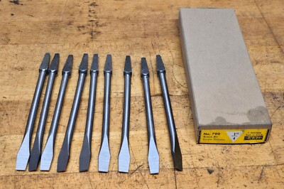 Vintage Irwin No 700 Bit Brace Screwdriver Bit 1/4'' Dozen Flat Original Box