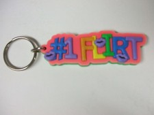  1 Flirt - NEW-Colorful Name Key-chain Key-ring Name Bag Tag Gift - Pink