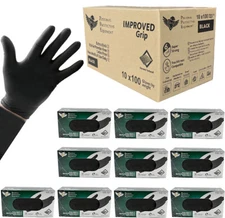 S&G Black Diamond Nitrile Gloves Powder Latex Free 6 Mil 1000pcs M/L/XL