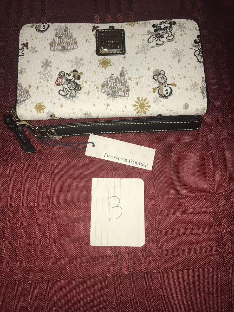 2020 Disney Parks Dooney Bourke Christmas Holiday Mickey Wristlet Wallet B