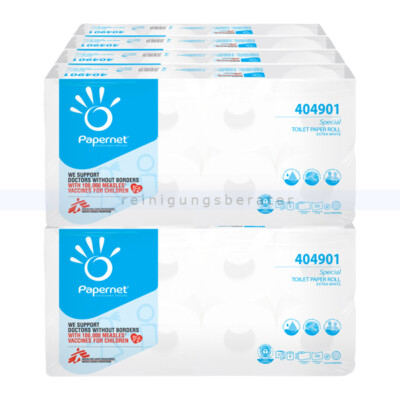 Toilettenpapier Papernet Tissue Recycling naturweiß 3-lagig Großpaket, Klopapier
