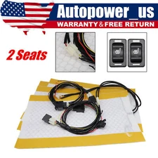 4Pads CARBON FIBER Car Heated Seat Heater Kit w/ Switch Universal Wiring Harness
