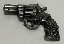 Revolver Belt Buckle with Skull Biker Steampunk NRA Firearms