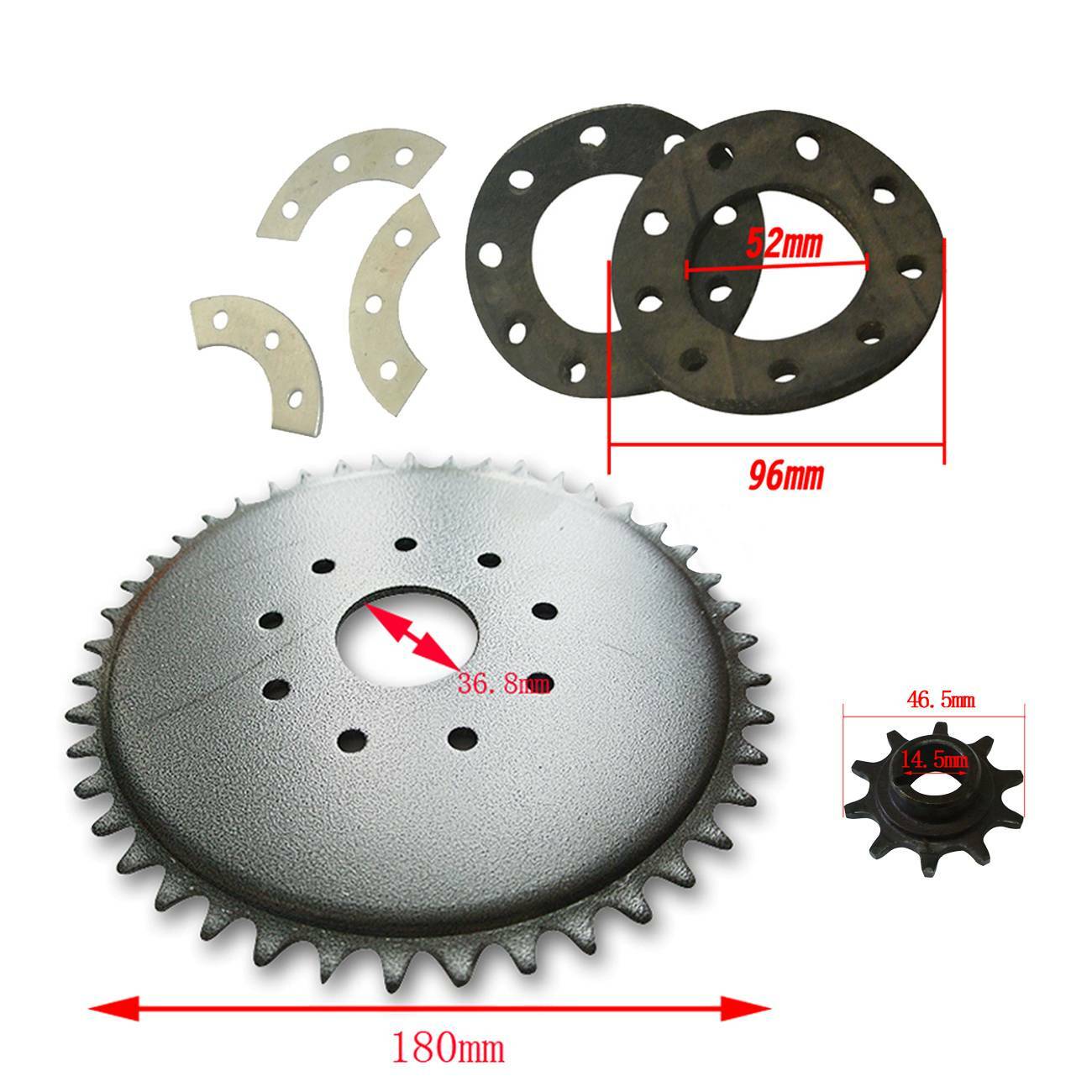 44T Rear Drive Sprocket Engine Kit Fit 49cc 66cc 80cc Motorized Bicycle Bike New