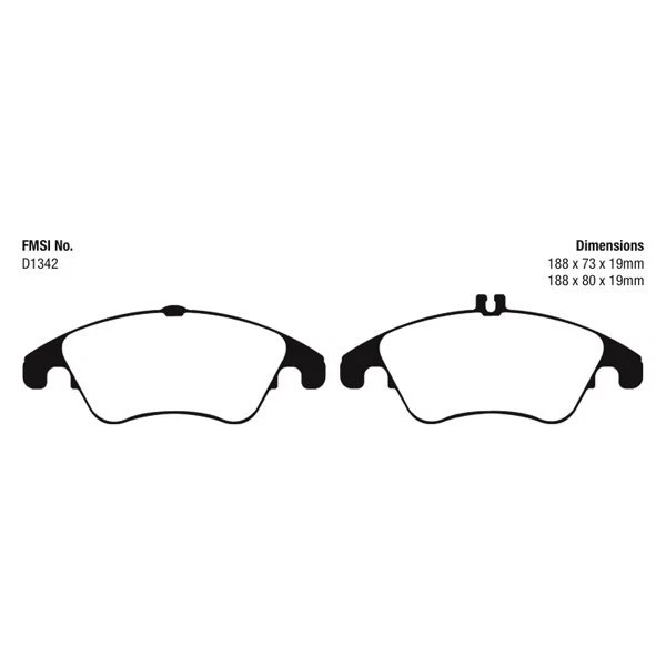 EBC Redstuff Ceramic Low Dust Front Brake Pads for 17-20 Mercedes-Benz SLC300 - Image 4 of 4