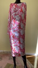 Mode-LL New Pink Shades Of Paisley Midi Long Sleeve Dress 12