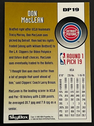 1992-93 Skybox - NBA Draft Pick - Singles - YOU PICK - VG / EX / NM-MT - Picture 47 of 63