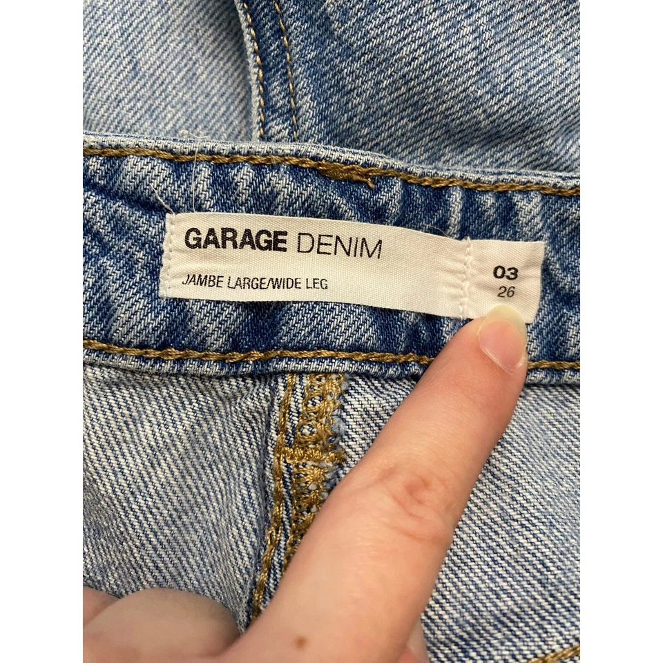 Pantalones cortos Garage Denim pierna ancha desgastados para mujer talla 3 azul ropa de calle Foto 2 de 4
