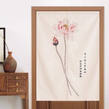 1X Chinese Retro Bedroom Door Curtain Noren Cotton Linen Doorway Ethnic Decors