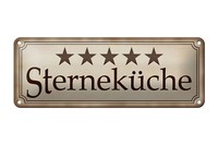 Blechschild Spruch 27X10 Cm 5 SterneküChe Geschenk Meatll Deko Schild Tin Sign