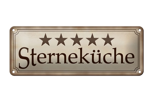 Blechschild Spruch 27X10 Cm 5 SterneküChe Geschenk Meatll Deko Schild Tin Sign-image