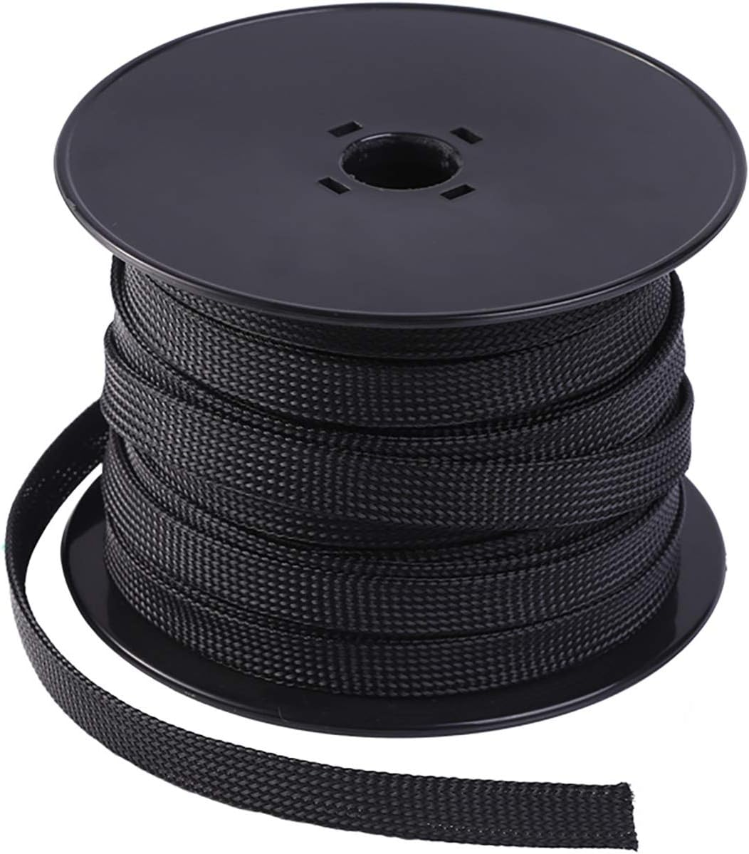 Keco 100Ft 1/2 Inch PET Expandable Braided Cable Sleeve for Wire Protection