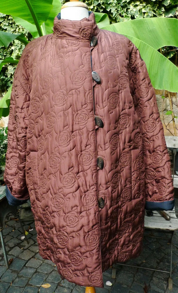 gesteppte Jacke Steppjacke Steppmantel Mantel von LT Tricot Milano 100 % Seide - Bild 2 von 4