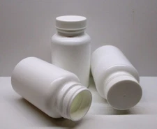 120 cc 4 oz White HDPE Plastic Packer Medicine Bottles & Caps-25 Pack-Brand New