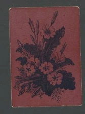 SQ64 Swap Playing Cards 1 Antique Square Corner Flowers Bouquet C1800’s