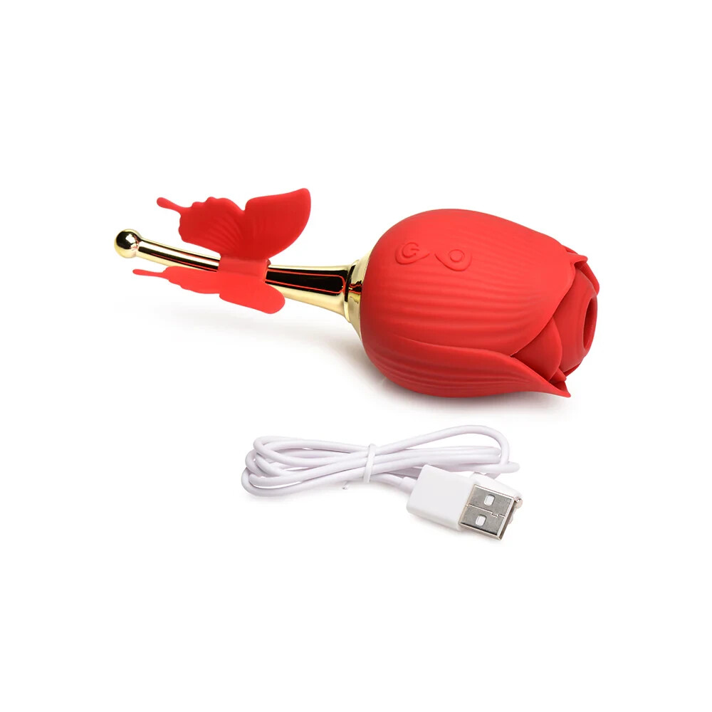 Vibrator-Clit Sucker Rose Sucking Stimulator with Butterfly Teaser Flutter  Toy | eBay