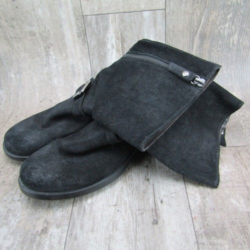 AGL Women’s Black Suede Boots Size EU 36 US 6 Side Buckle Motorcycle Boots - Picture 11 of 13