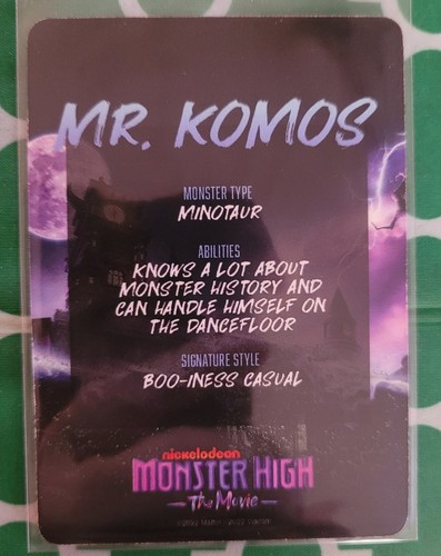 SDCC 2022 Monster High The Movie Trading Card: Mr. Kosmos (Minotaur) - Picture 2 of 2