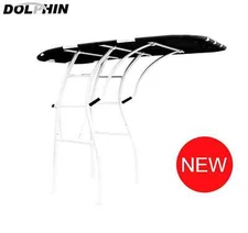 Dolphin Pro4 Extra Wide T Top WHITE W/black canopy Fit Up to 57in Console Boat