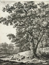 Mort Adonis GRAVURE Antonie Waterloo ANTHONIE WATERLO Eau Forte XVII°