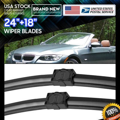 Super Clean 24''+18'' Side lock Wiper Blades Set For 2007-2009 BMW 328i/335i