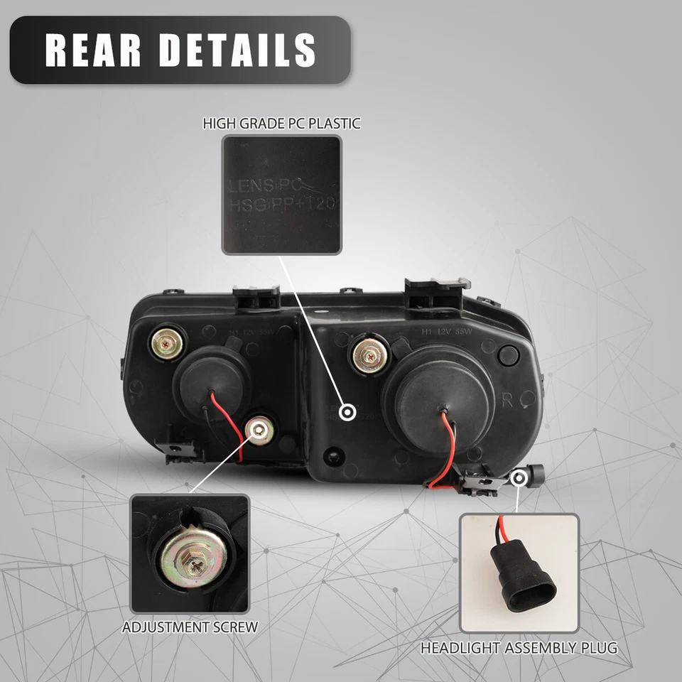 Faros para proyector Acura Integra 94-97 halo lámpara delantera 1 par negro/transparente Foto 4 de 4