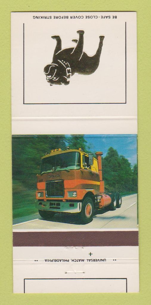 Matchbook Cover - Mack Semi Trucks Knoxville KY 30 Strike
