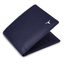 New Blueberry Bi-Fold Leather Men's Wallet RFID Protection Gift Item