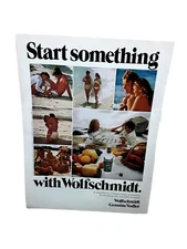1974 Wolfschmidt Vodka Man Woman On Beach Original Print Ad