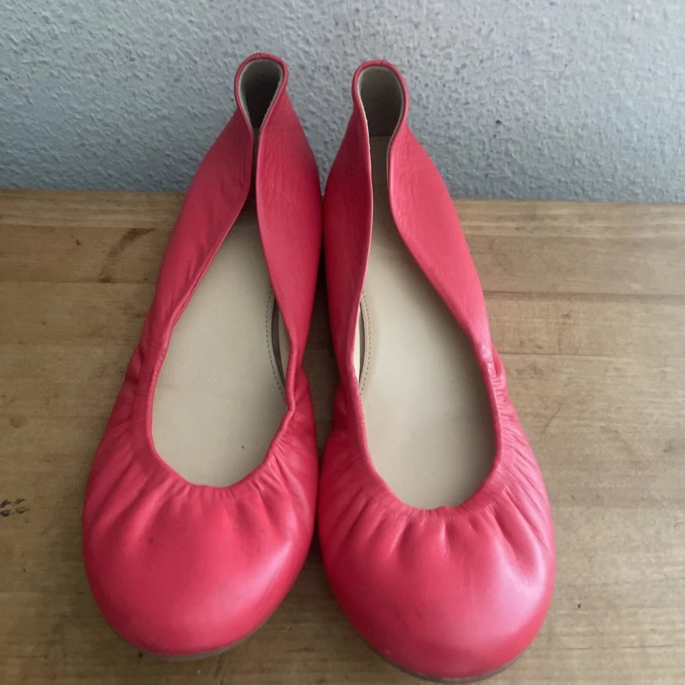 J Crew 橡胶鞋底芭蕾缓冲鞋垫隐藏跟三文鱼平底鞋 7.5 码 — 第 2/4 张图片