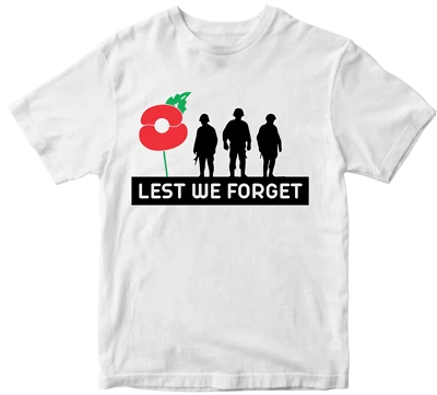 AF MERCH T-Shirt Lest We Forget Remembrance Day Mohnblume britische Streitkräfte Krieg
