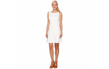 Styled by Joe Zee Eggshell White Drop Waist Pique Sleeveless Dress Plus 28