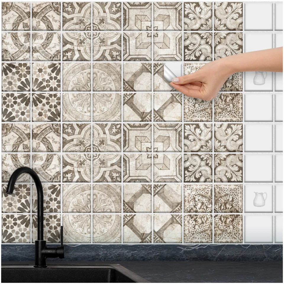 FoLIESEN Fliesenaufkleber für Küche und Bad - Fliesenfolie - Patchwork Vintage - Bild 3 von 4