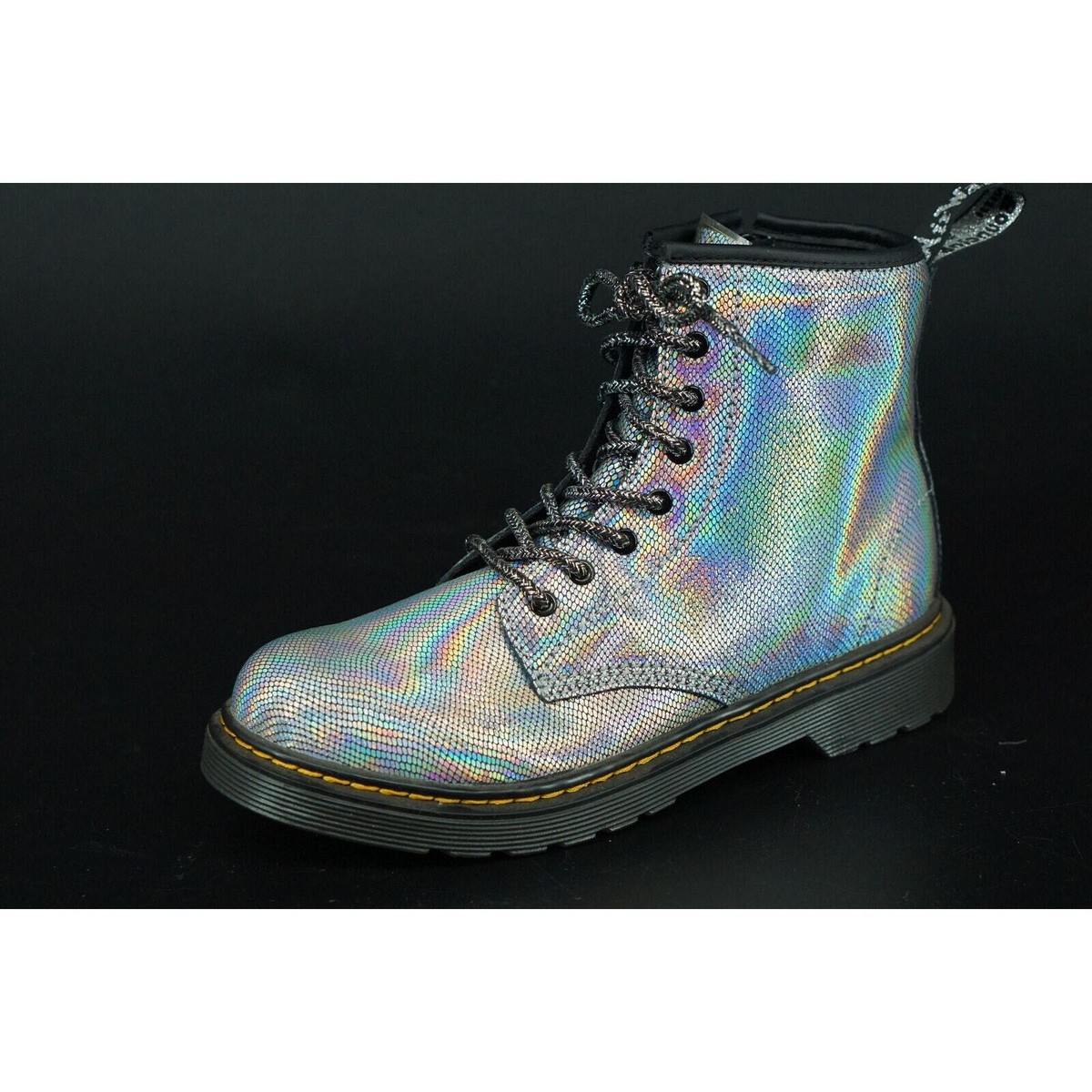 Combat Boots Silver Holographic Doc Martens Dr Martens 1460 Eye