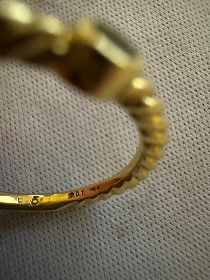 Anillo David Yurman Oro Amarillo 18k Cable Pila Peridoto tamaño 6.25 Foto 3 de 4