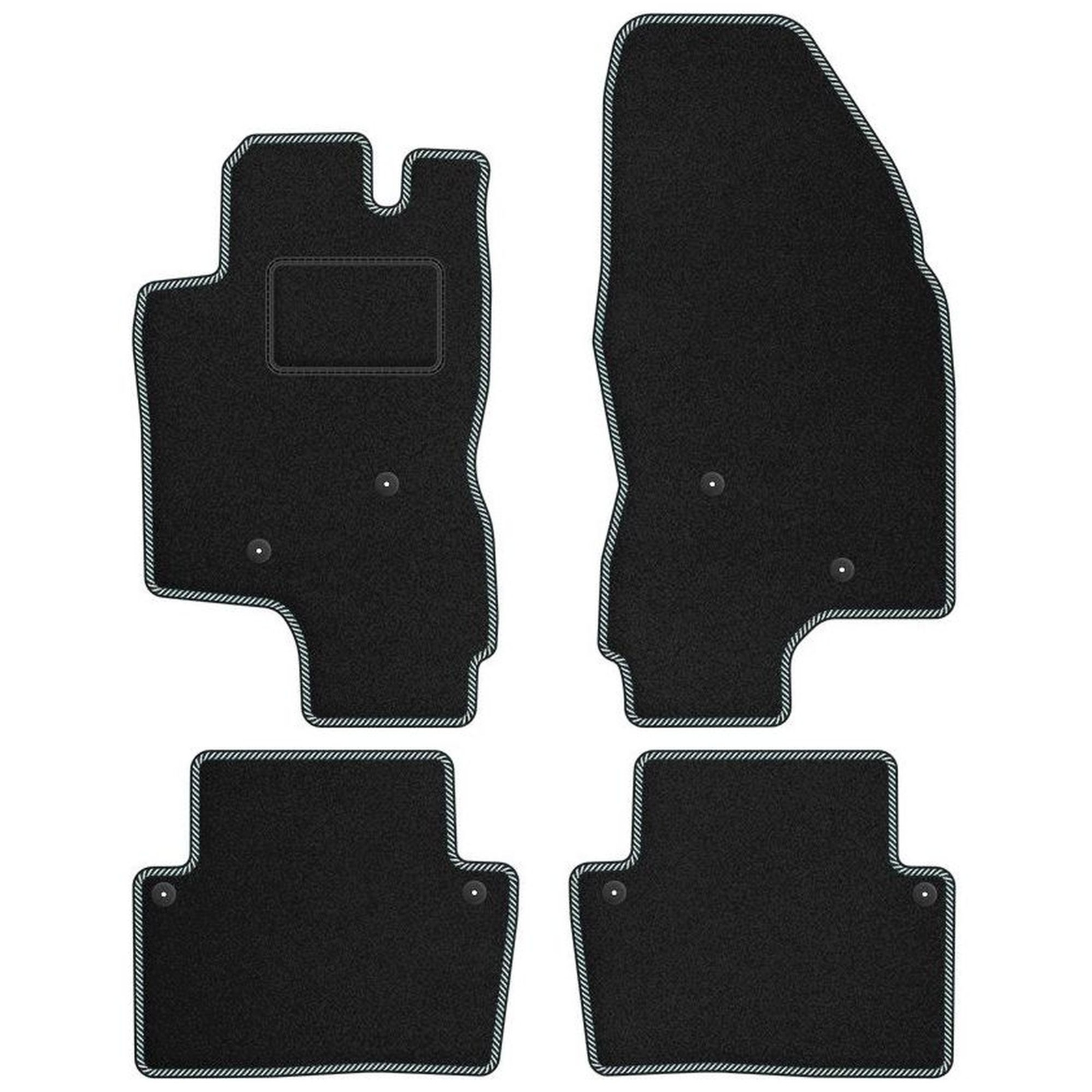 Tapis de sol velours STREAK blanc Volvo S80 I pour remplacer une moquette usée 1998-2006