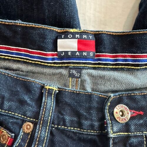 Vintage Tommy Hilfiger y2k Jeans Herren Schwarz Denim Baggy Wide Leg Carpenter 29x32 - Bild 6 von 11