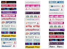SUBBUTEO NEWS !!!FIORENTINA 42 ADESIVI SPONSOR & PARTNERS per TRIBUNA  GRADINATA