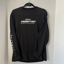 Camiseta Primitive Naruto Shippuden Kurama Link Mode Manga Larga Mediana Negra