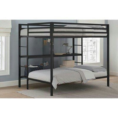 DHP Full Over Twin Bunk Bed with Metal Frame and Ladder Black (LocalPickup Only)
