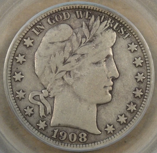 1908-S Barber Half Dollar 50c PCGS Certified VF25