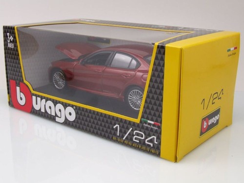 Alfa Romeo Giulia 2016 Rojo Metálico Coche a Escala 1:24 Burago - Imagen 7 de 7
