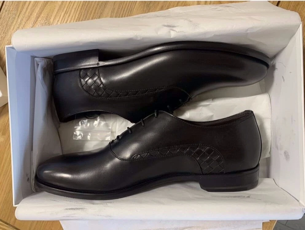 $890 Bottega Veneta Mens Dress Shoes Leather Black Oxford Lace Up ef2023