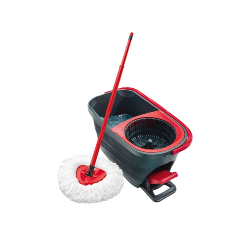 Seau-essoreur Turbo Vileda 5 L avec pédale rotative pour sols fragiles